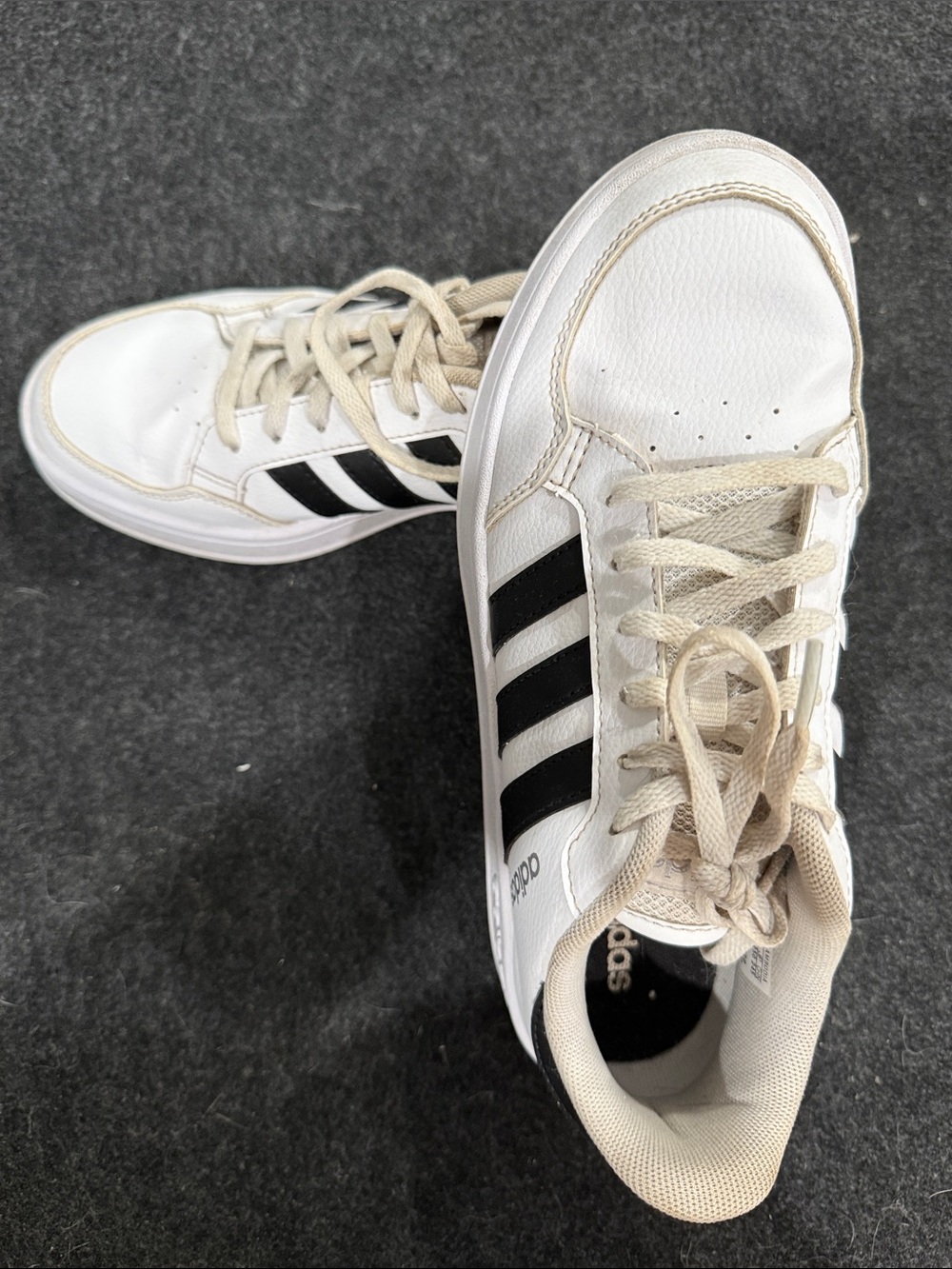 adidas White and Black Leather Sneakers